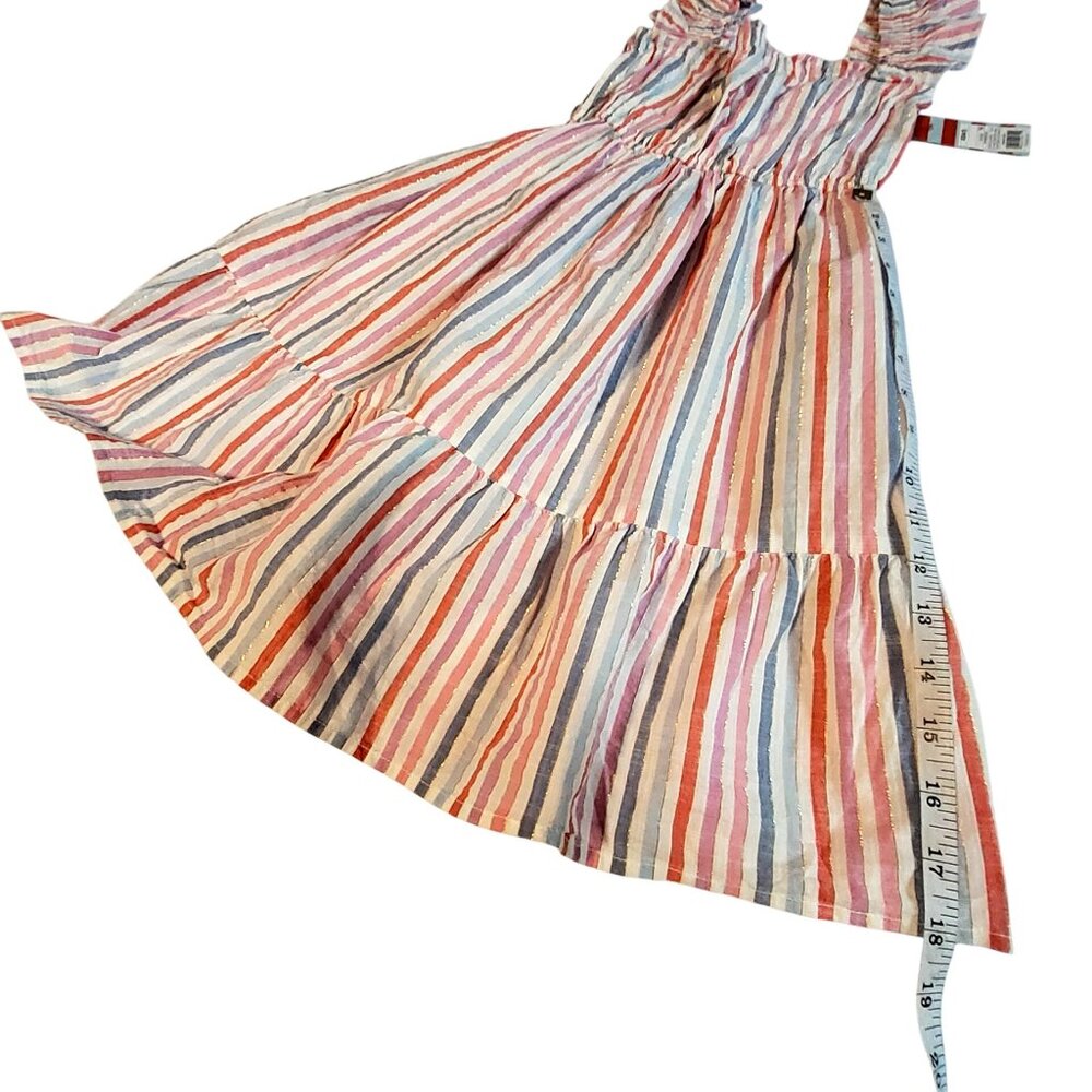 Cat & Jack  Size XS (4/5) Girls Striped Sleeveless Ruffle Maxi Dress 100% Cotton - Picture 8 of 9